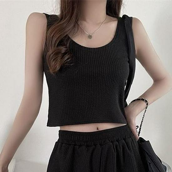 2026 Women s Summer Fashion: Casual Sports Set with Short Camisole Tank Top & Shorts Two-Piece Outfit S 30-40 kg