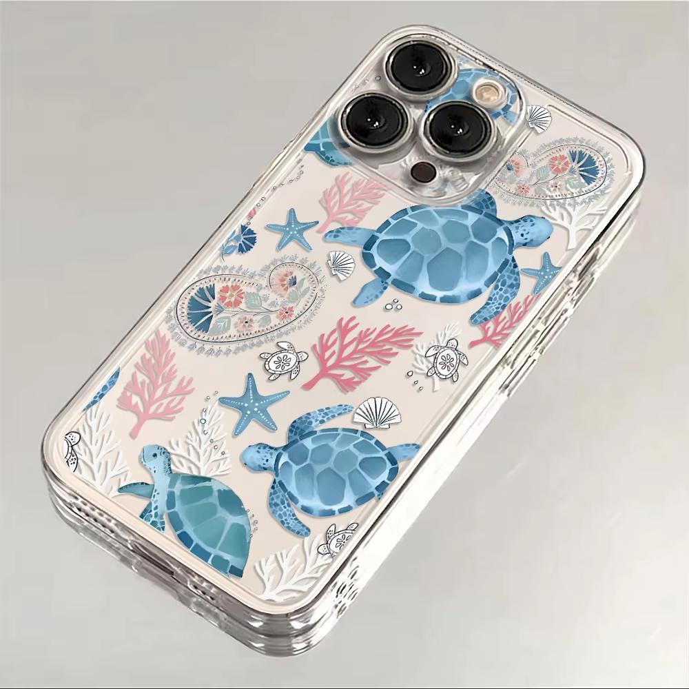 

Summer Cartoon Turtle Pattern Phone Case For Xiaomi Mi 15 T Pro 14T 13T 12T Mi 17 Pro 15 14 13 12 11 Lite 5G Clear Bumper Cover Xiaomi 12S Ultra