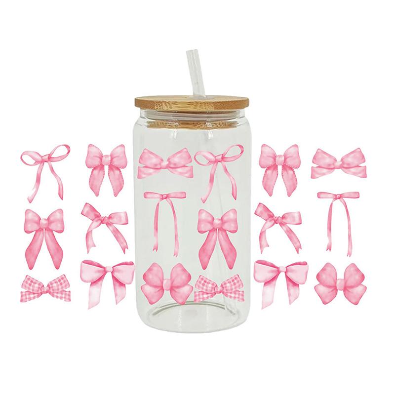 3D Uv Dtf Transfers Wrap Autocolante rezistente la ulei Impermeabil 16Oz Cupa Wraps Frumos fund imprimat pentru sticle de sticlă diy ceașcă de cafea