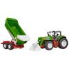 Tracteur agricole - bruder - roadmax - chargeur frontal - remorque basculante - vert