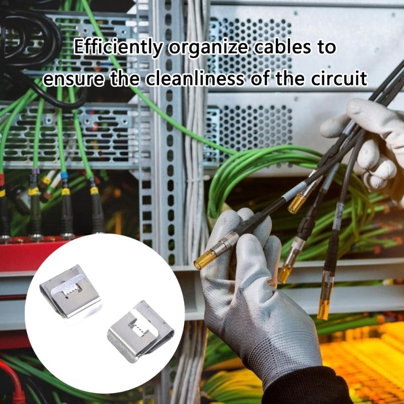 Paket med 200 rostfria kabelklämmor för solpanelsledningshantering och elektrisk organisation