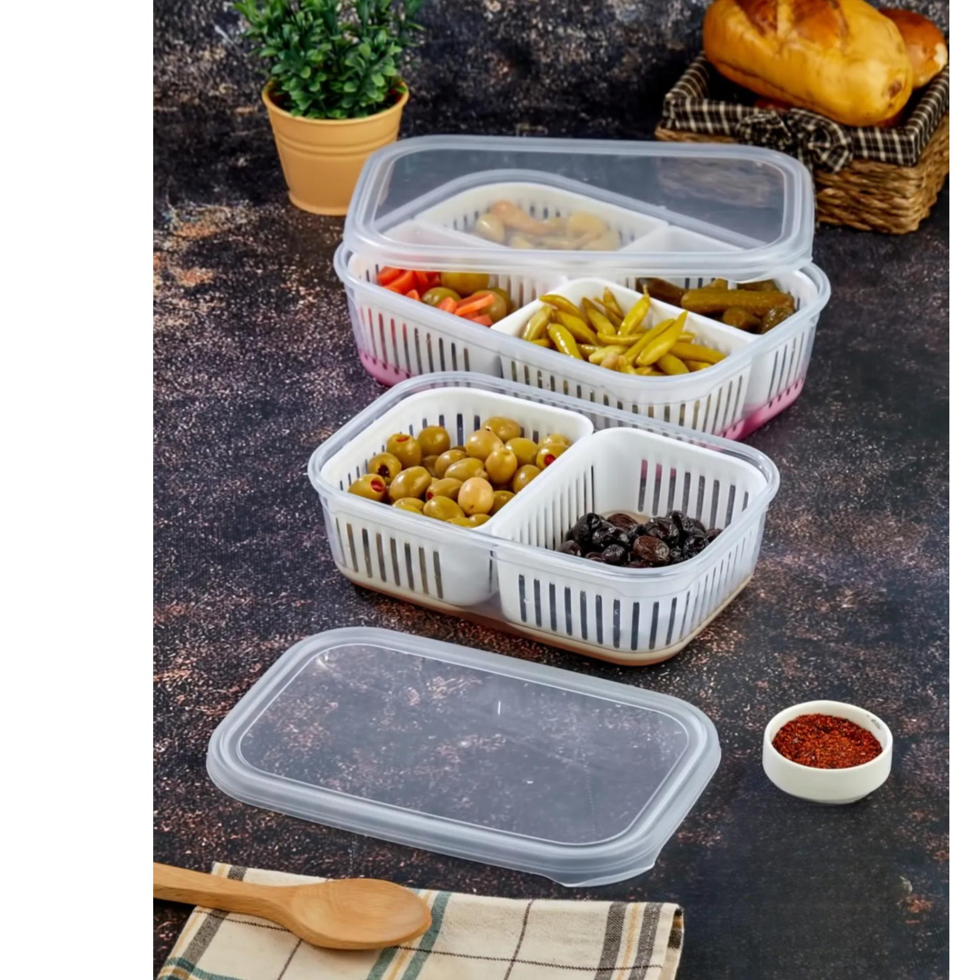 

Ситечко с 2/4/6 отделениями, держатель для солений – набор контейнеров для хранения мяса и овощей, органайзер для замороженных продуктов