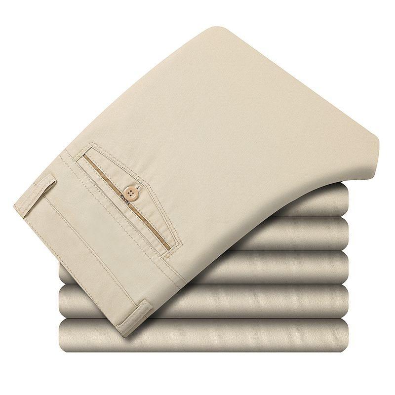 

Men s Business Casual Straight Leg Trousers Wrinkle-Resistant Breathable Formal Office Daily Pants L белый