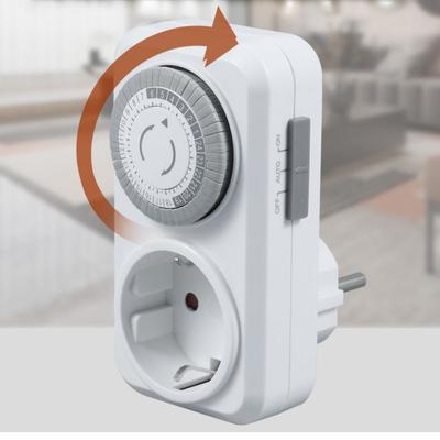 Zásuvka EU Plug Timing Socket 24hodinový spínač cyklů Mechanický časovač Automatické vypnutí s ochranou proti přetížení 16A 3680W Vysoký výkon