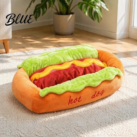 Waschbares Katzenbett für kleine Hunde Hot Dog Bett Niedlich Gemütlich Kuschelig Abnehmbares Polster Lustig Leicht zu Reinigen Haustier Katzen Brötchen Plüsch Weiches Sofabett Nest Kreativ