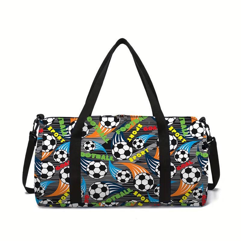 Klassieke voetbal 3D Print Grote Reistassen Vatvormige Crossbody Tas Jongens Meisjes Buiten Sporttassen Sportschool Yoga Tas
