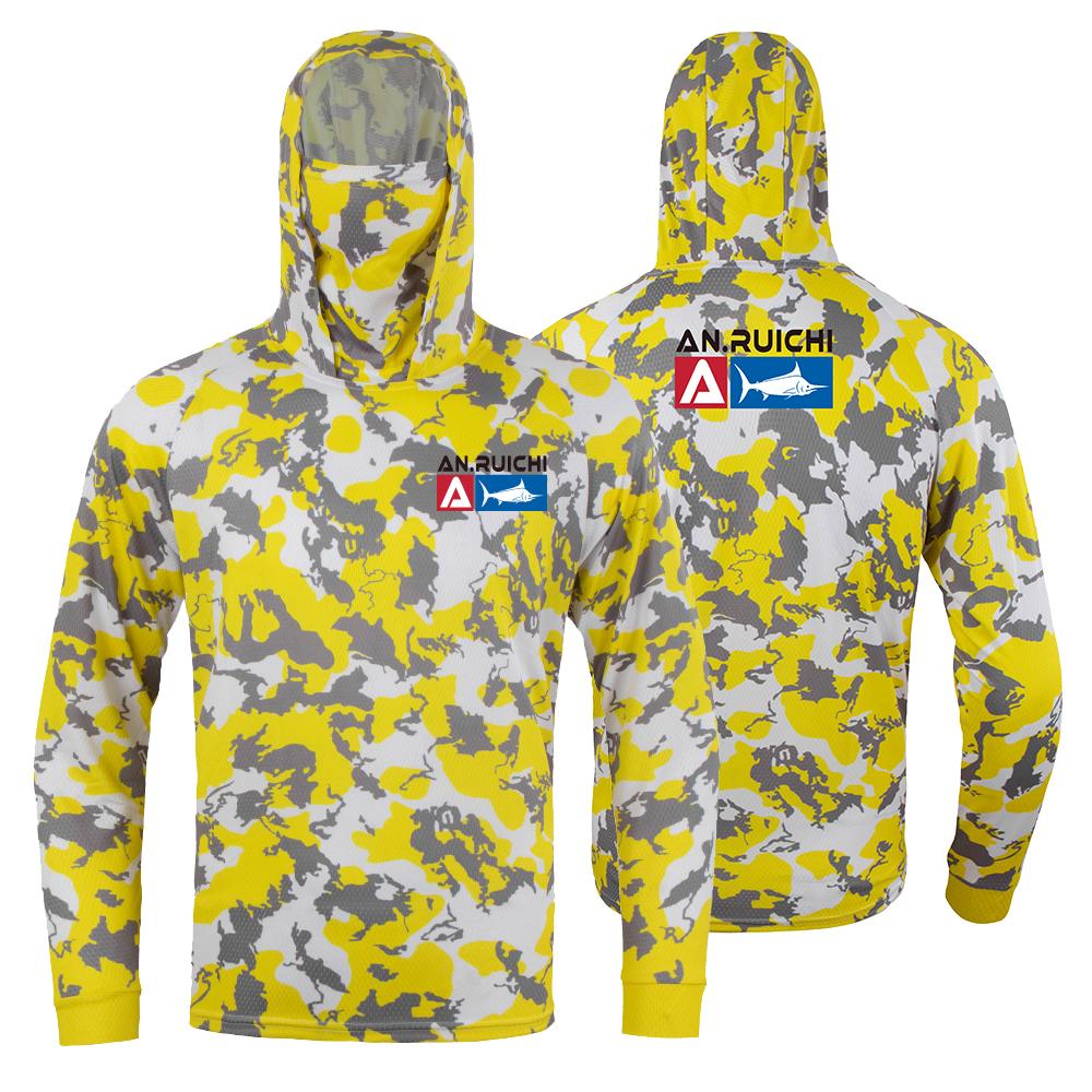 2026 Summer Quick Dry Mask Hooded Fishing Shirt Men Long Sleeve Uv Protection Angling Clothing Camouflage Outdoor Hiking T-Shirt Fishing Jerseys