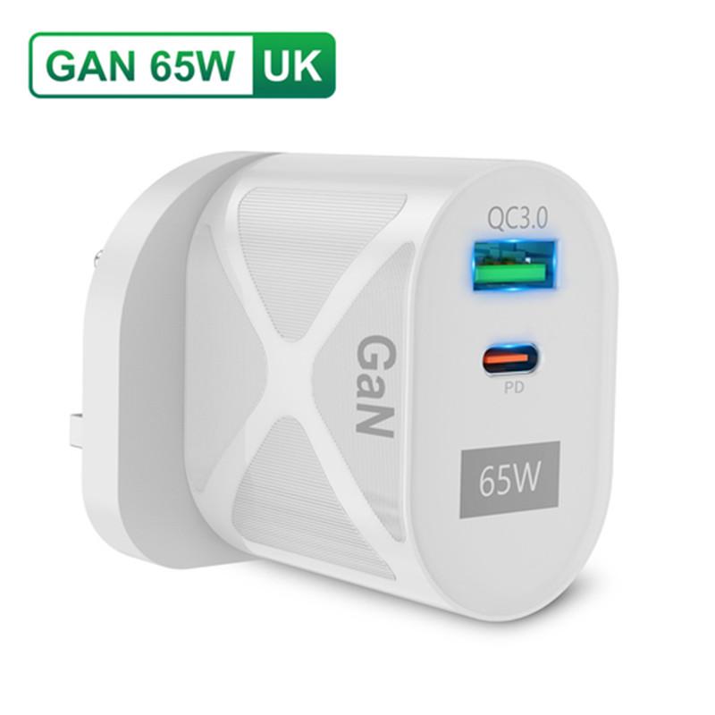 65W GaN USB C Charger Quick Charge KR AU EU US UK Plug PD USB-C Type C Fast Charger For iPhone 15 Xiaomi SamsungS22 Macbook
