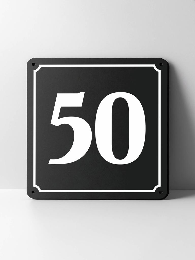 Metal House Number Sign, Black White Contrast, Outdoor Wall Decor for Home Street