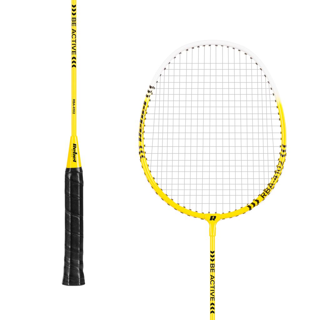 Aluminium-Badminton-Set, 2x Schläger, 3x Federbälle, Rebel-Tasche