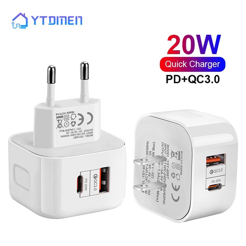 

US/EU USB Type C Charger For iPhone 13 12 11 Pro QC3.0 Quick Charge PD 20W USB-C Fast Charging Travel Wall Charger Power Adapter UK