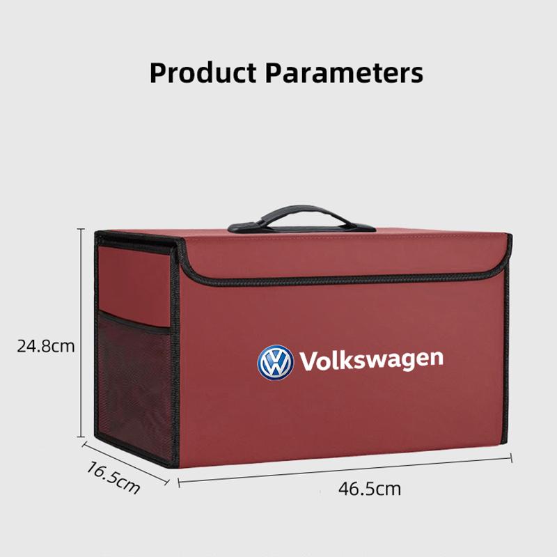 Lijk1 Car Trunk Leather Storage Box Auto Interior Organizer Accessories For VW GTI Polo Golf Passat Tiguan Arteon Touareg Taigo Caddy