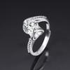 Verstellbarer offener Ring mit simuliertem Moissanit-Diamanten von einem Karat