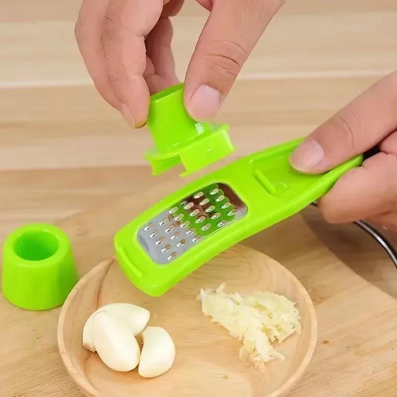 Stainless Steel GarlicPress Crusher Manual Garlic Mincer Chopping Garlics Tool Fruit Vegetable Tools Kitchen Accessories Gadget
