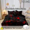 Modern Duvet Cover Set (1*Duvet Cover+2*Pillowcases) Fashion Red Grid 3D Bedding Set Soft Comfortable Duvet Cover For Bedroom