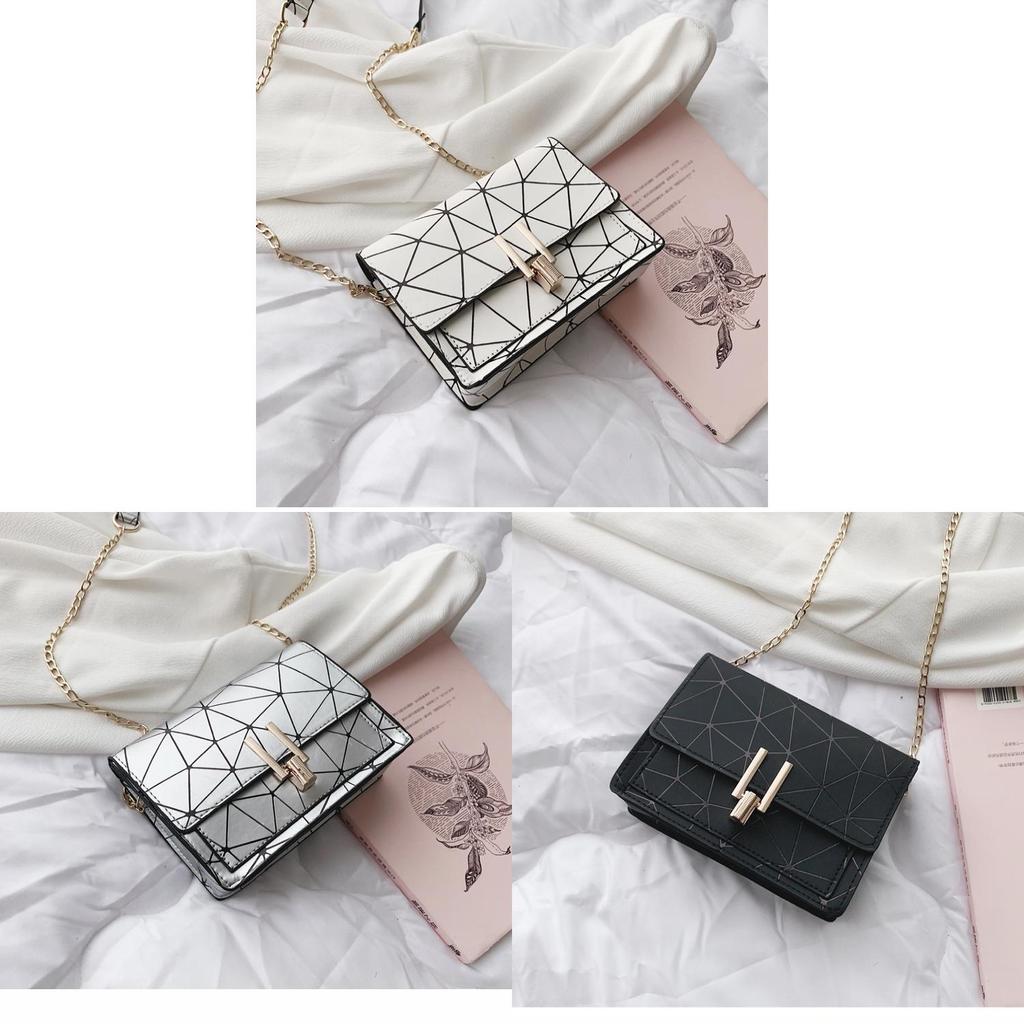 Street Style Mini Pu Shoulder Bag For Women With Chain Strap And Lock Closure
