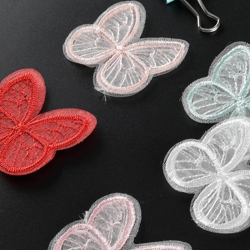 Embroidery Label Cartoon Butterfly Cloth Label Lace Embroidery Sticker DIY Hand Account Accessories Accessories Patch, Sticker Cloth Sticker