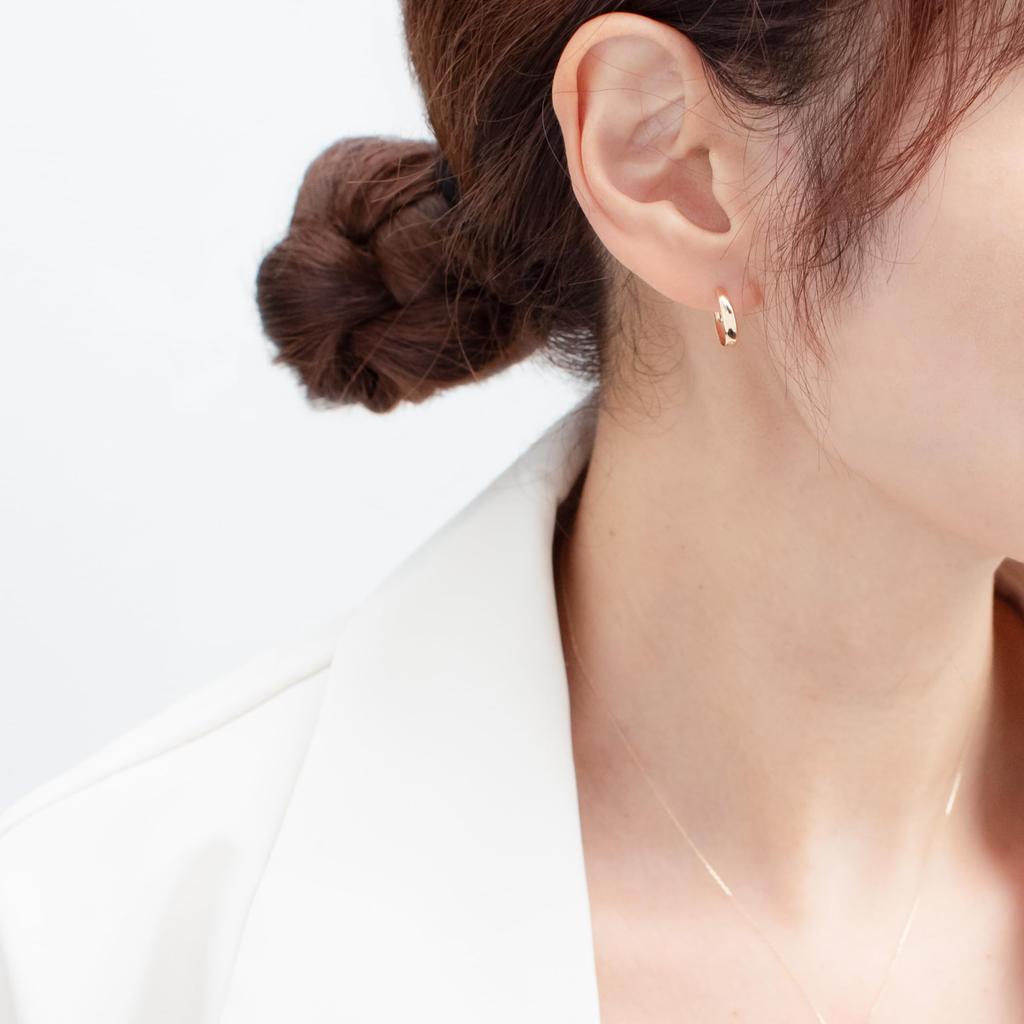 ESTELLE [Official] Women's Hoop Earrings, 10K Yellow Gold, 0202-3377-0019-0000