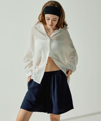 VIKINI VENDER Della Linen Elastic Waist Pants - Navy