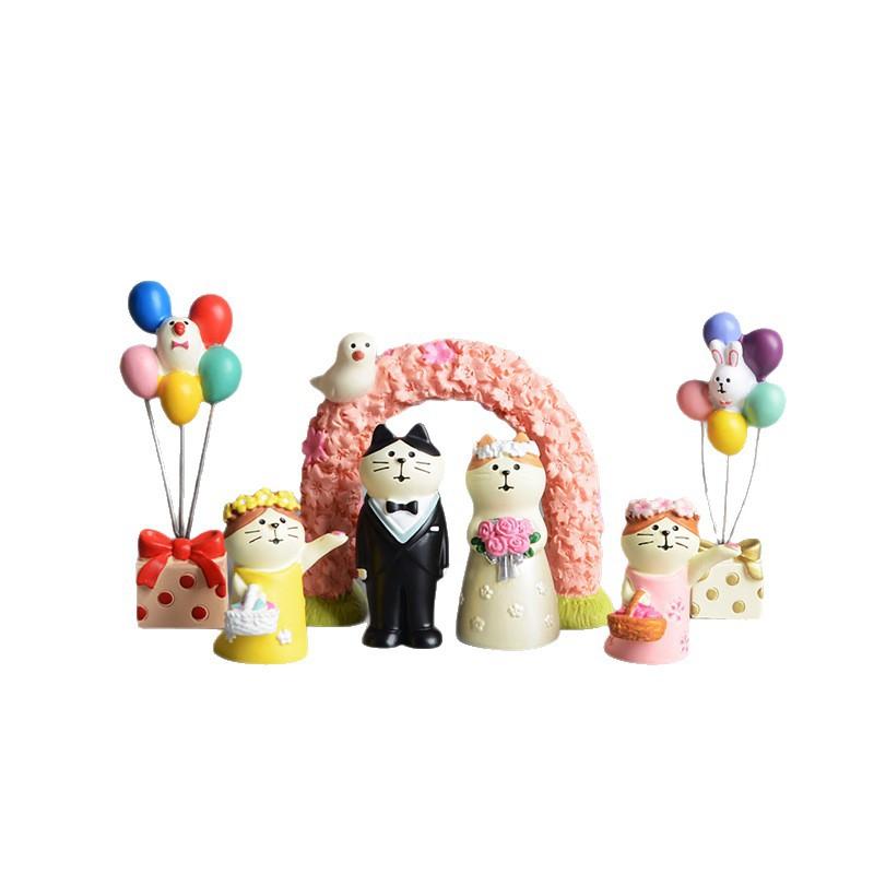 DIY Mini Wedding Arch Toy Zakka Japanese Style balloon Resin Handicraft Ornaments Wooden Small Wedding Ceremony Ornaments