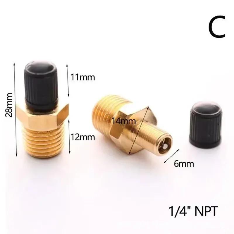 1/4 NPT 1/8 NPT M10*1 Automobile Tire Valve Core Motorcycle Tubeless Tire Screw Valve Tire Pressure Monitoring Tire Copper Valve