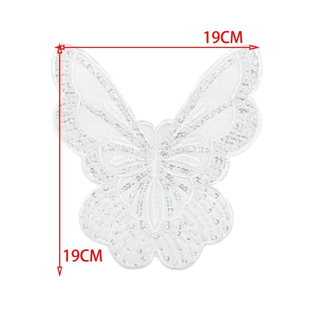 Embroidery 3D Butterfly Lace Patches Shiny 3D Texture Sequin Beaded Chest Flower Multi-layer Sequin Dress Decoration