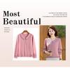 Elegant Silk-Like Long-Sleeve Tops for Middle-Aged Women