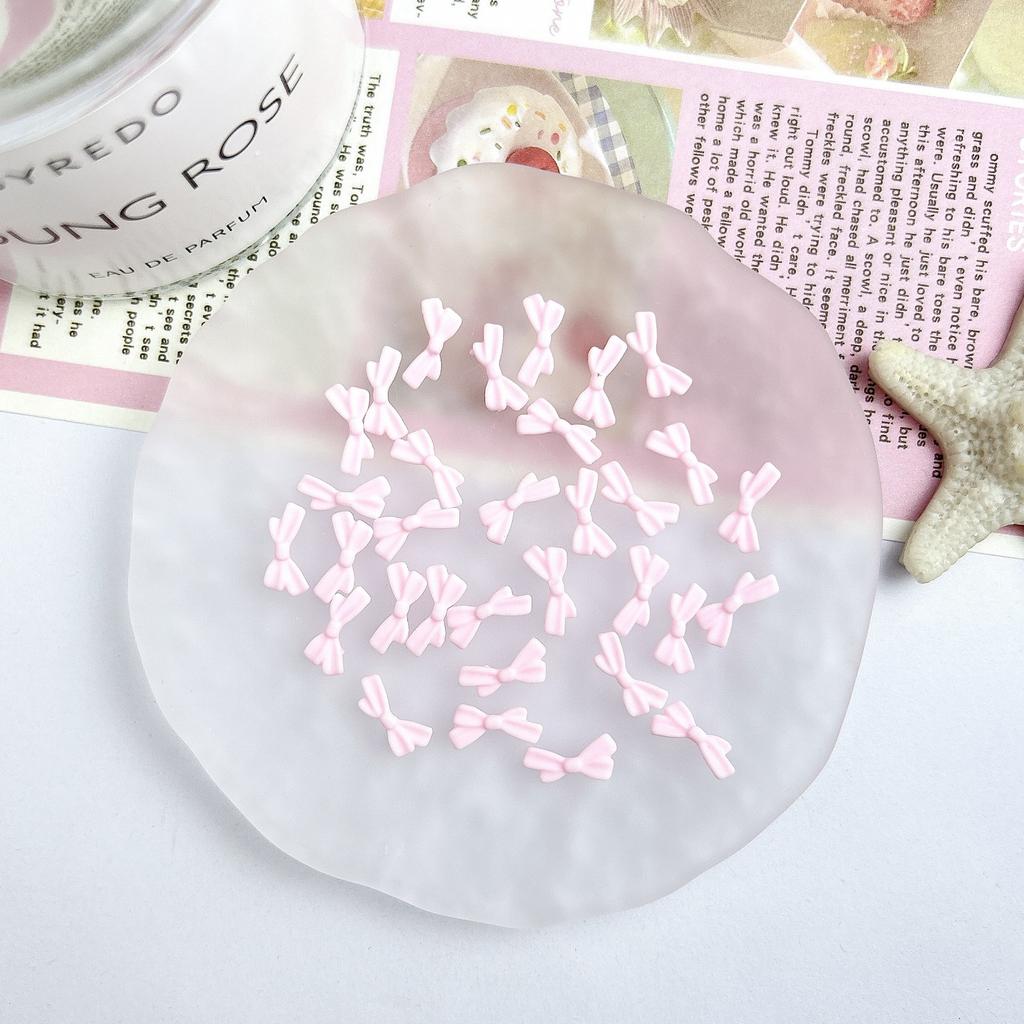 Pink Resin Cartoon Bowknot Heart Bow Tie Little Bunny Nail Art Accessories DIY Nail Hairpin Accessories Wholesale
