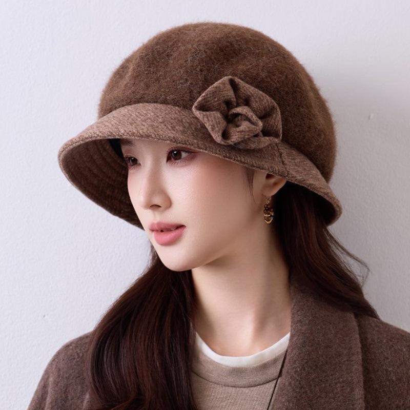 Fashion versatile flower pot hat women's Republic of China style retro temperament versatile fashion fisherman hat autumn and winter warm