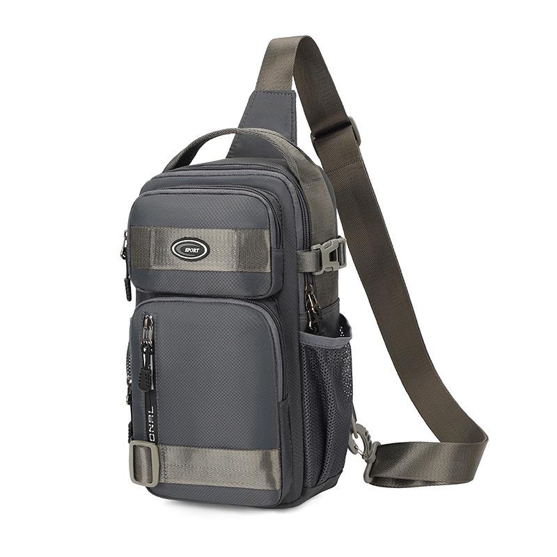 

Men s Large Capacity Korean Style Crossbody Chest Backpack сірий колір