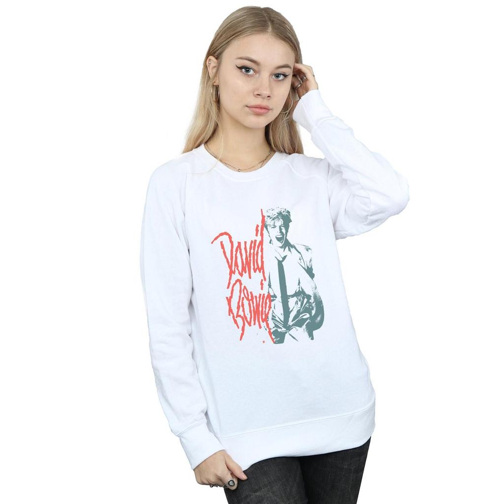 David Bowie Womens/Ladies Mono Shout Sweatshirt