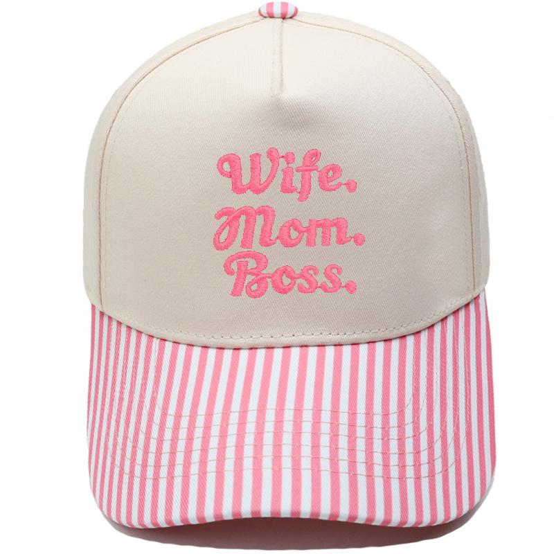 Wife mom Boss Truck Driver Hat Embroidery Color Matching Baseball Cap Male Female Casual Retro Hat