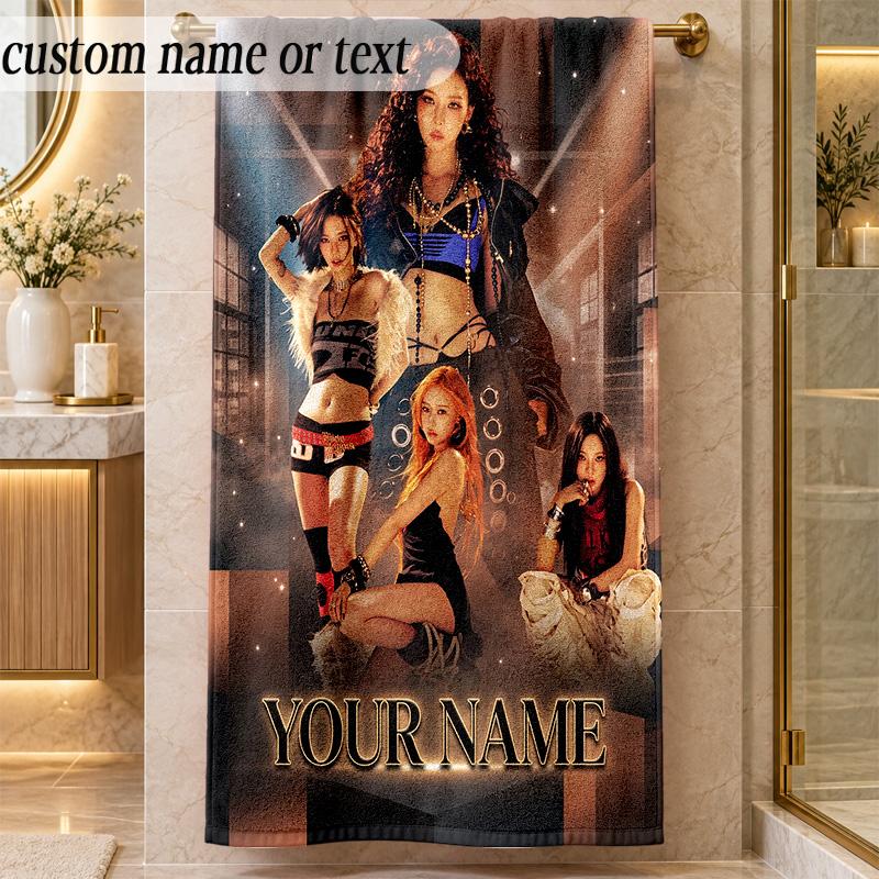 Beach Towelaespa Custom Name Text Personalized Soft Towel for Beach Pool Indoor Home Decor Gift