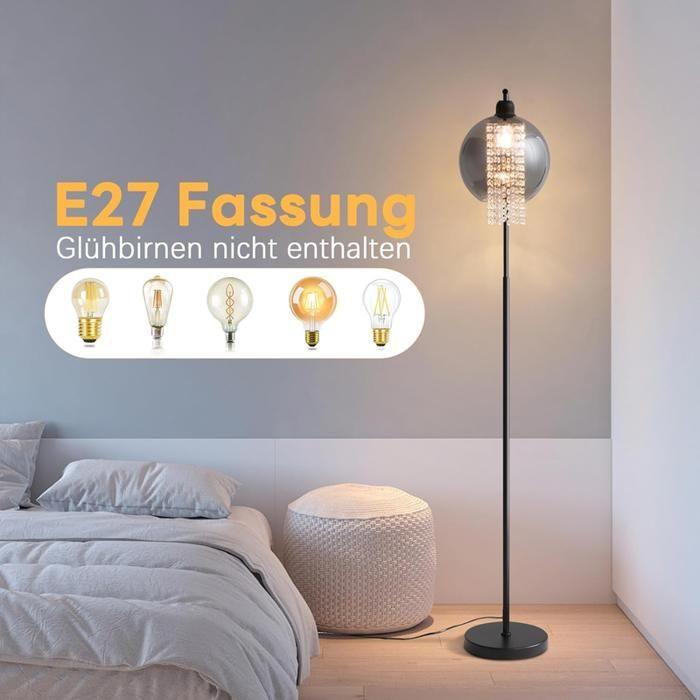 Floor Lamp - NETTLIFE - Modern Smoky Grey - E27 - Metal - Foot Switch