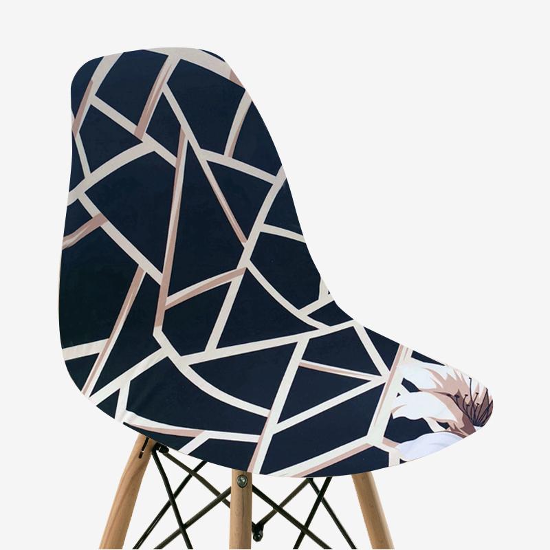 Floral Printed Shell Chair Covers Elastic Seat Cushion Cover Protector for Chairs Fitted Kitchen Living Room for Home Decor 1pc