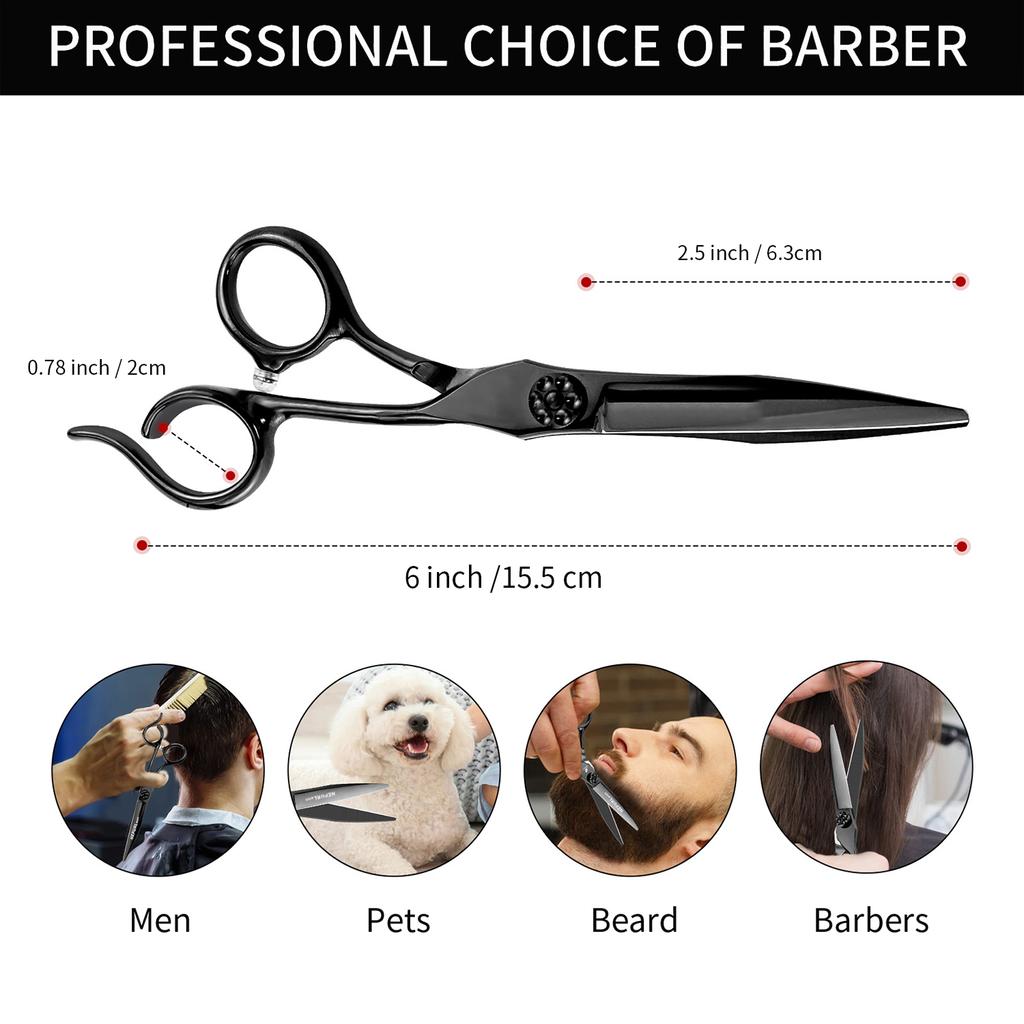 SANGELAR 6-Zoll-Profi-Haarschneideschere, spezielles Design, gutes Preis-Leistungs-Verhältnis, stilvoll und schön, sehr empfehlenswert