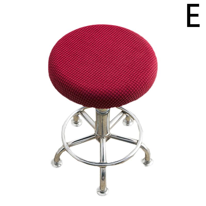 Thickened Solid Color Round Chair Cover Dining Stool Cover Elastic Chair Cushion Cover Washable Removable Seat Cover