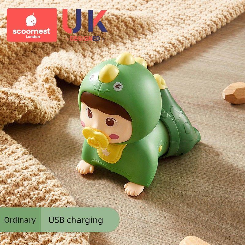 

Baby Learning Crawling Head-up Practice Coax Toys Early Education Rhine green USB charging 20 music]