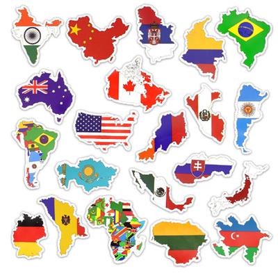 50pcs National Flags Stickers Countries Map Travel Graffiti Sticker Personalized Diy Suitcase Computer Wall Home Decoration