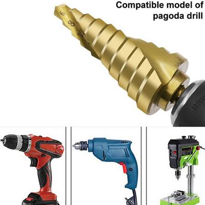 Cone Drill Step Drill Bit No Burr 6 25mm Gold Titanium Coated High Speed Steel Hole Cutter Step Cone Drill Bit Drill Wood