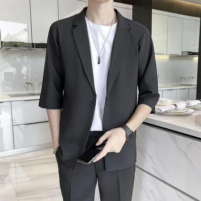 Men's Summer Thin Seven-quarter Sleeve Casual Suit Youth Simple Handsome Commuter Jacket