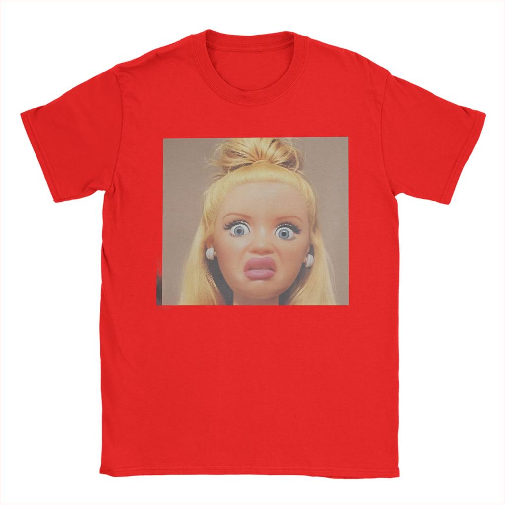 Funny Doll Print Pure Cotton T Shirt For Couple Summer  Y2K Basic TShirts ONeck Trending Tee Shirt Oversized Design Tops