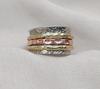 Sterling Silver Spinner Ring: Mixed Metal Meditation Fidget Band