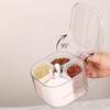 Food Grade Seasoning Storage Box Clear Condiment Container Multi Grid Seasoning Box  Kitchen