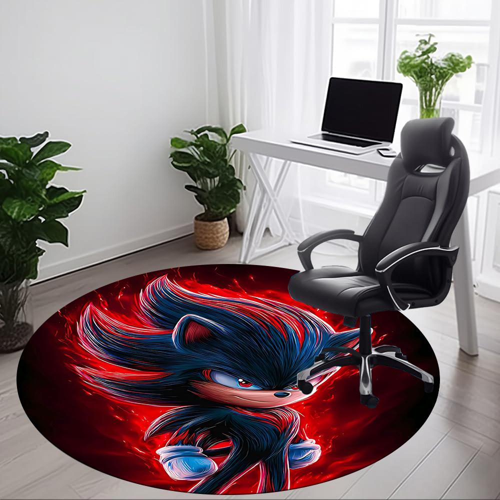 1pc Sonic Redesign Office Round Area Rug, Under Office Chairs Bedroom Living Room Home Decor a1022350