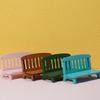 New Mini Wooden Garden Bench Miniature Doll House Backrest Bench Ornament Retro Miniature Landscape Garden Bench Furniture Decor