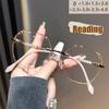 Frameless Reading Glasses Popular Fashion Diamond Cut-edged Pearls Large Frame Hd Anti-blue Light Reading Glasses JH238