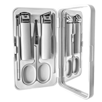 Set d'ongles comprenant ongle en verre ongle et oreille fabriqué dans un set de soin des ongles pour les mains et livré avec une boîte de rangement Sun&Beam 6 pièces coupe-ongles, lime, ciseaux,