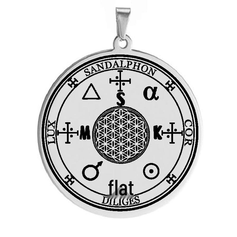 

Kruse Sandalphon Cor Dilges Lux Kabbalah Amulet Stainless Steel Pendant Necklace