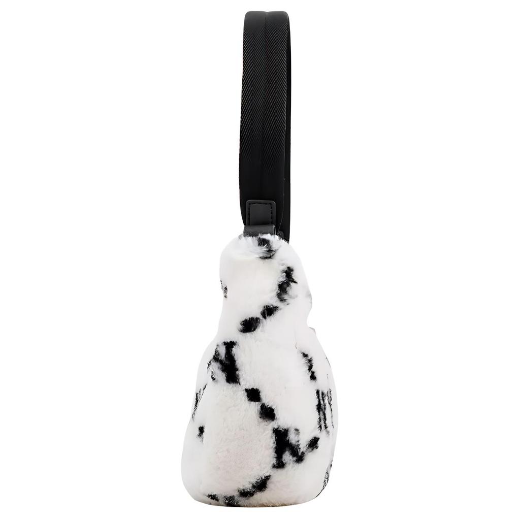 New MLB New York Yankees Faux Fur Plush Shoulder Bag Handbag Shoulder Bag Regular Women's Milk White 3ABQS0826-50CRS